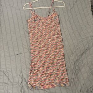 Colorful Strappy Knit Dress